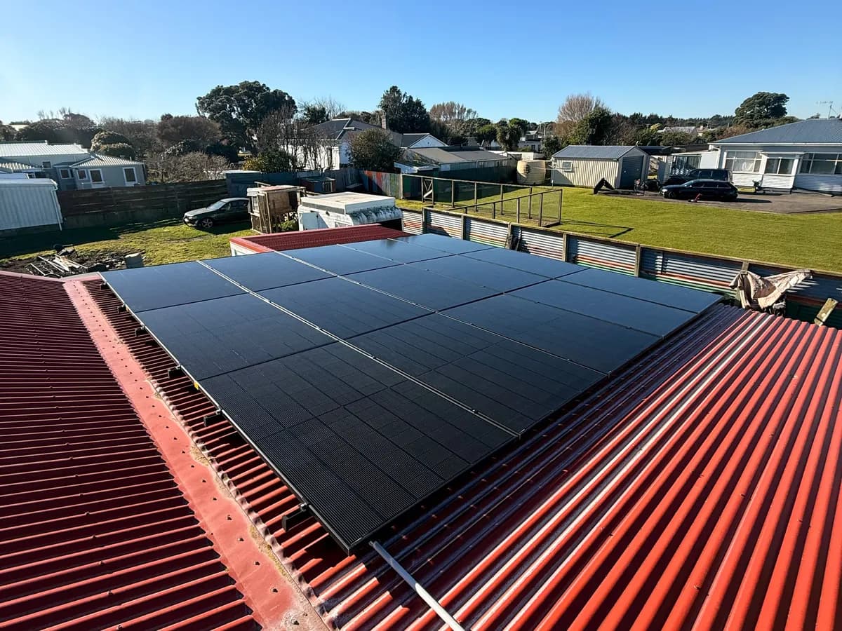 A 6.8kW EFS Solar array on a home in Manaia, Taranaki