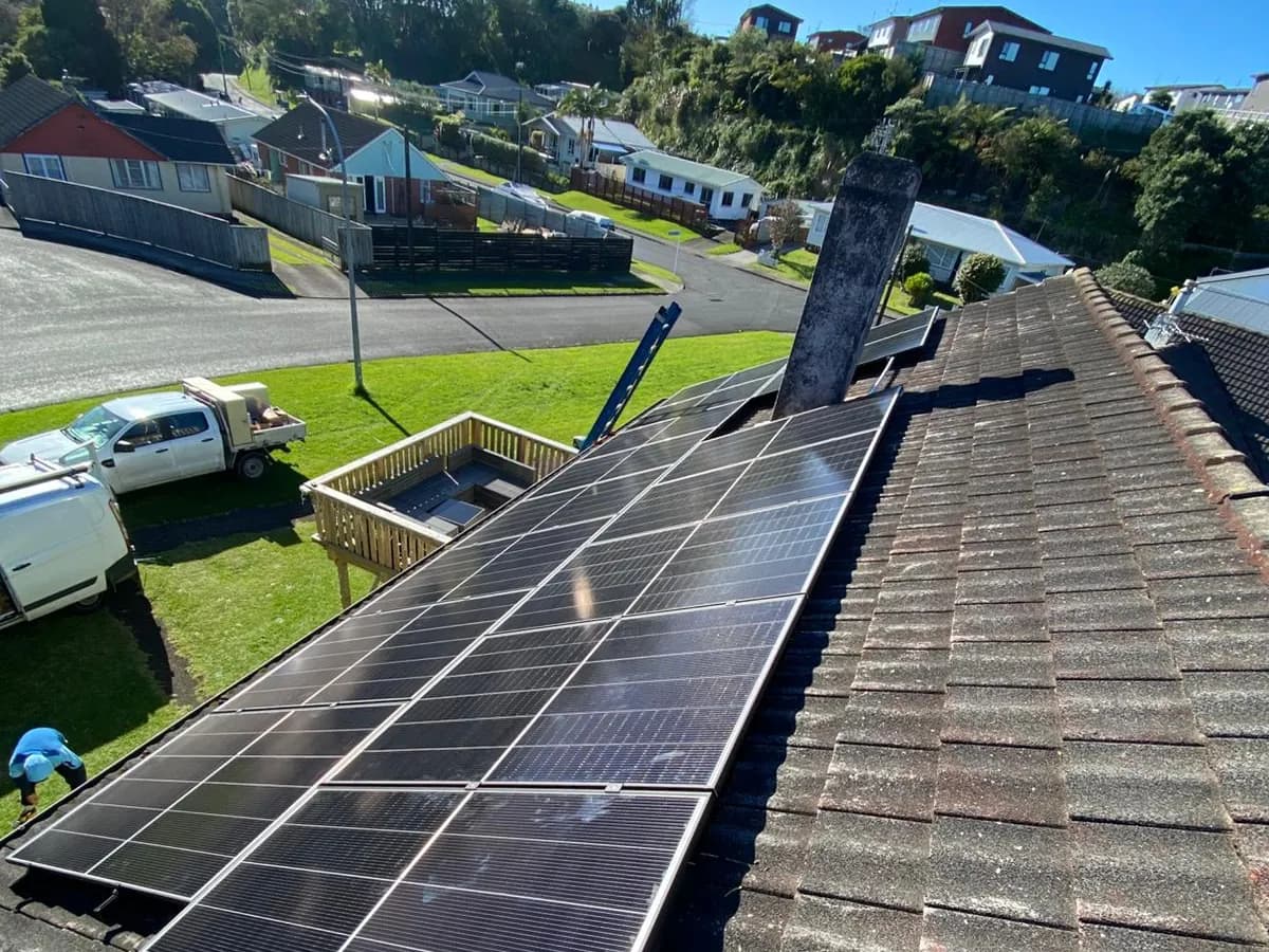 A 6.6kW EFS Solar array on a home in Marfell, New Plymouth, Taranaki