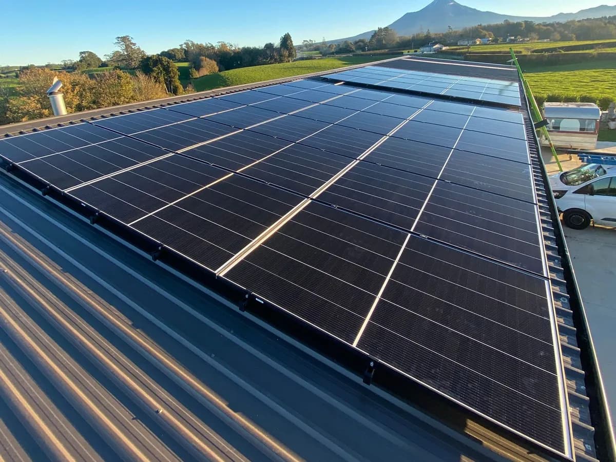 A 13.2kW EFS Solar array on a home in Tariki, Taranaki