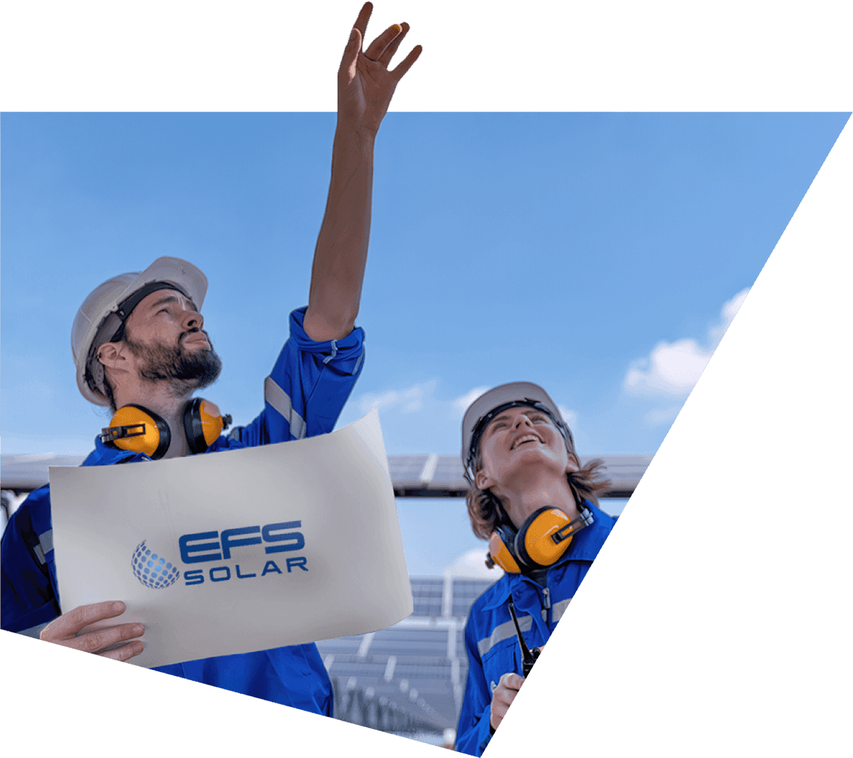EFS Solar installers on a rooftop, fully licensed and qualified
